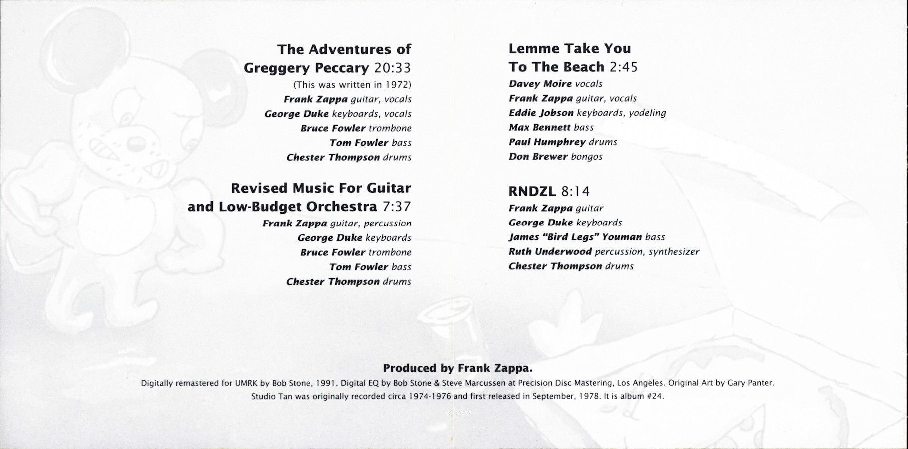 frank zappa: official release #24 studio tan @ wolf's kompaktkiste