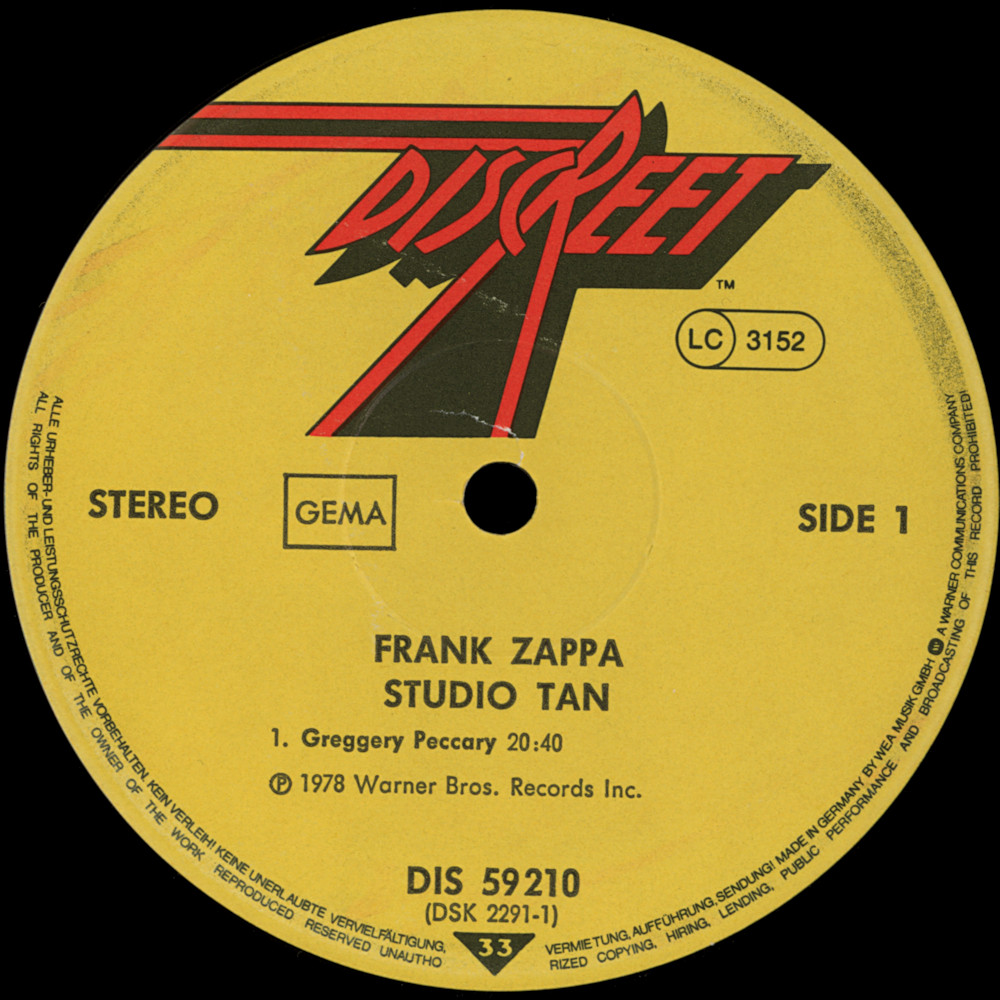 frank zappa: official release #24 studio tan @ wolf's kompaktkiste